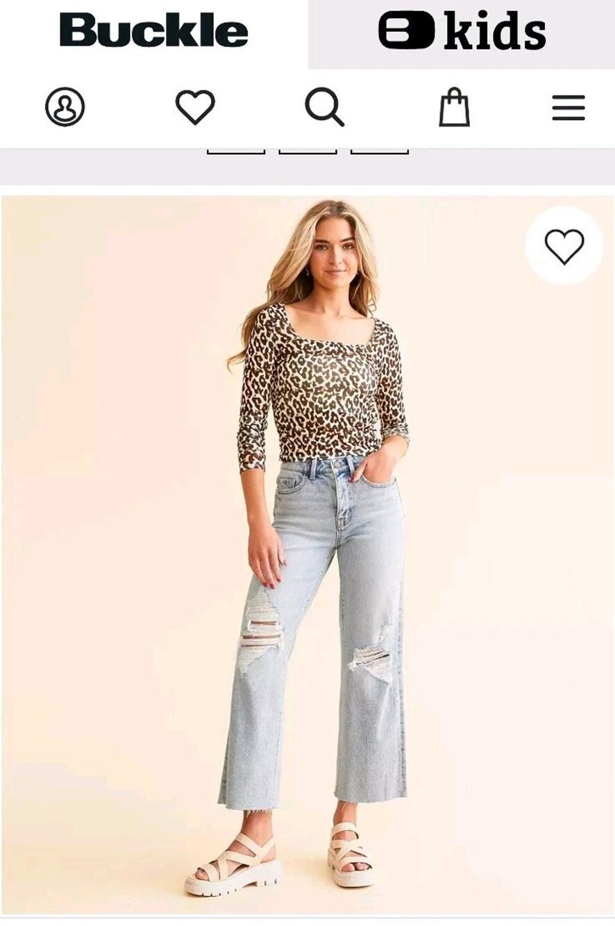 Buckle Billie Cropped Wide Leg Stretch Jeans Size 30